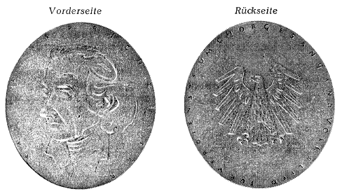 Abb. Vorderseite und Rückseite Zelter-Plakette (BGBl. 1956 I S. 741)