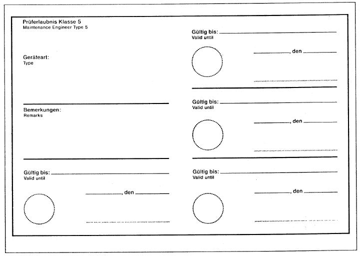 Muster Ausweis für Prüfer von Luftsportgerät, Seite 2 (BGBl. I 1993 S. 768)