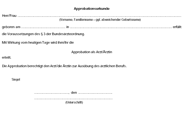 Approbationsurkunde (BGBl. I 2002 S. 2434)