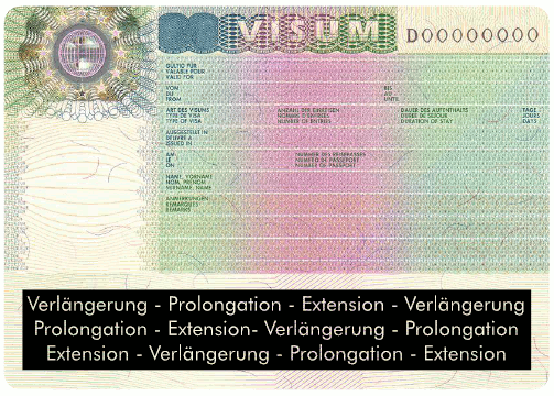 Verlängerung des Visums im Inland Klebeetikett (BGBl. 2004 I S. 3027)
