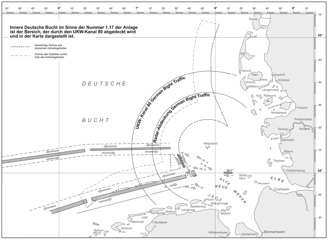 Karte Innere Deutsche Bucht im Sinne der Nummer 1.17 der Anlage (BGBl. 2005 I S. 2297)