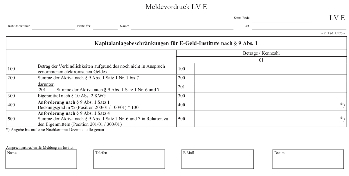 Meldevordruck LV E (BGBl. 2006 I S. 3123)