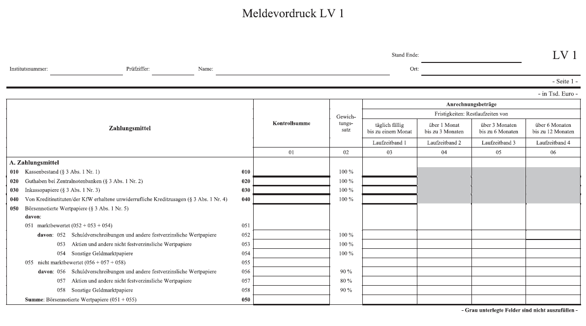 Meldevordruck LV 1, Seite 1 (BGBl. 2006 I S. 3124)