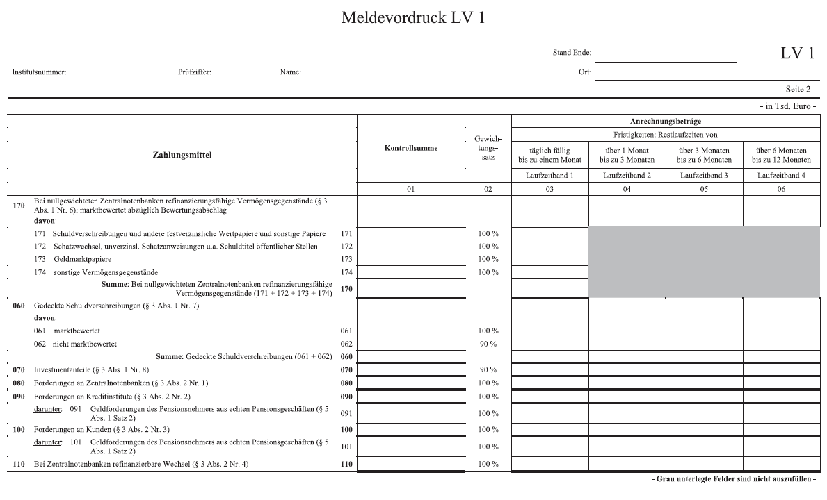 Meldevordruck LV 1, Seite 2 (BGBl. 2006 I S. 3125)