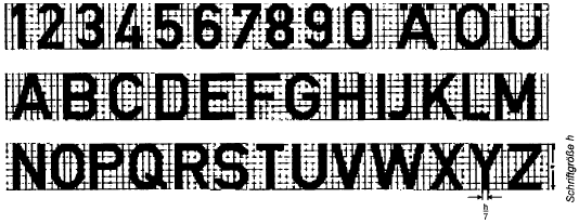 Schriftart fette Mittelschrift DIN 1451 (BGBl. I 2011 S. 190)