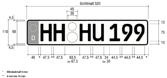 einzeiliges Kennzeichen (BGBl. I 2011 S. 193)