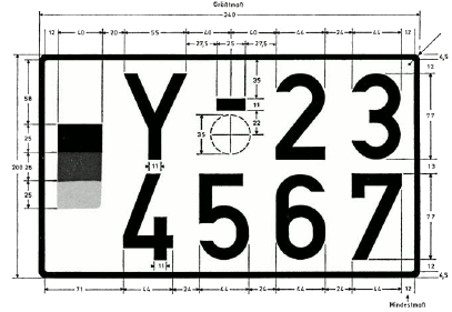 Kennzeichen der Bundeswehr andere Kraftfahrzeuge und Anhänger - zweizeilig (BGBl. I 2011 S. 196)