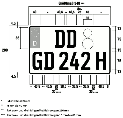 Oldtimerkennzeichen zweizeiliges Kennzeichen (BGBl. I 2011 S. 197)