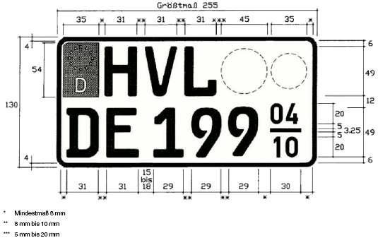 Saisonkennzeichen zweizeiliges Kennzeichen (BGBl. I 2011 S. 199)