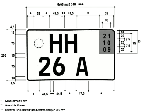 Ausfuhrkennzeichen zweizeiliges Kennzeichen (verkleinert) (BGBl. I 2011 S. 202)