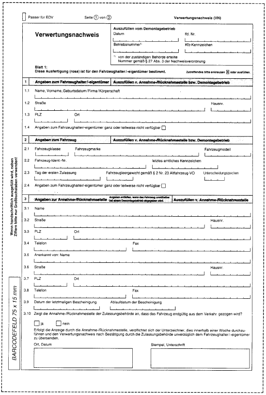 Verwertungsnachweis (BGBl. I 2006 S. 1060)