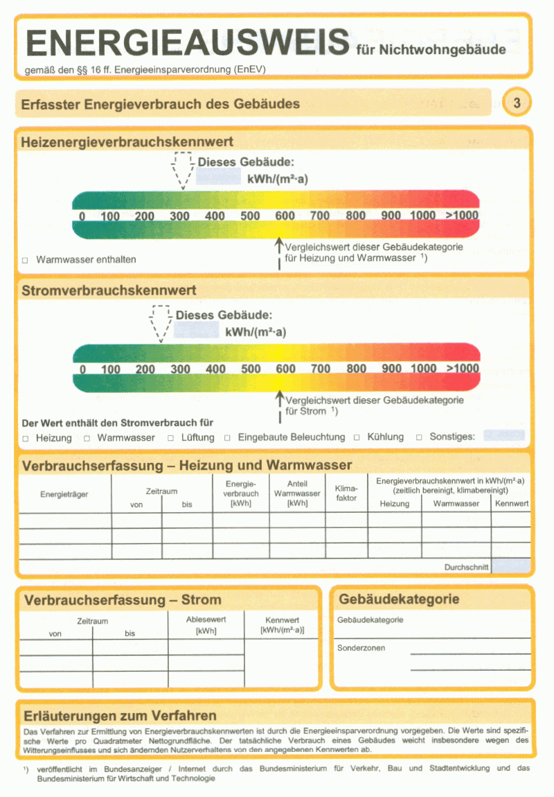 Muster Energieausweis für Nichtwohngebäude Seite 3