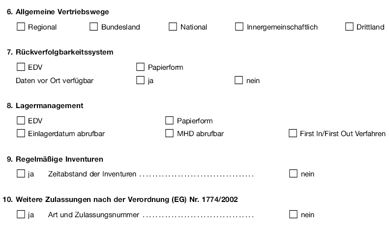 Muster 8 Beiblatt Kühllager zum Betriebsspiegel, Seite 2 (BGBl. I 2007 S. 1857)