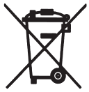 vorgeschriebenes Symbol auf Batterien (durchgestrichene Mülltonne)