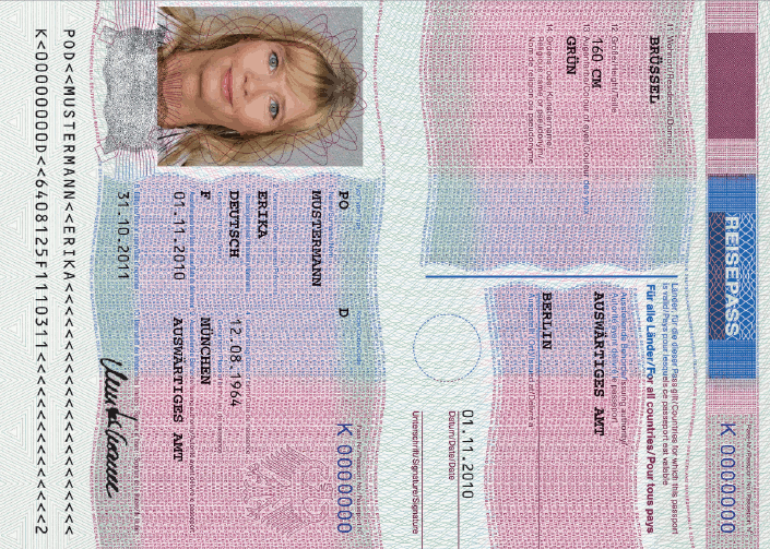Vorläufiger Dienstpass, Aufkleber Personaldaten (BGBl. 2010 I S. 1450) Vorläufiger Dienstpass, Aufkleber Personaldaten (BGBl. 2010 I S. 1450)
