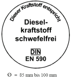 Kennzeichnung Dieselkraftstoff schwefelfrei (BGBl. I 2010 S. 1858)