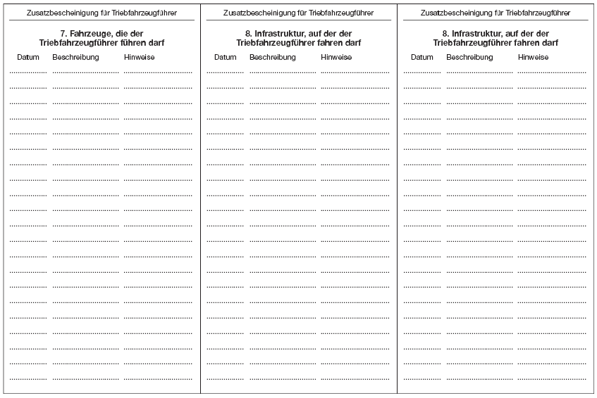 Gemeinschaftsmodell für die Zusatzbescheinigung, Rückseite (BGBl. I 2011 S. 719)