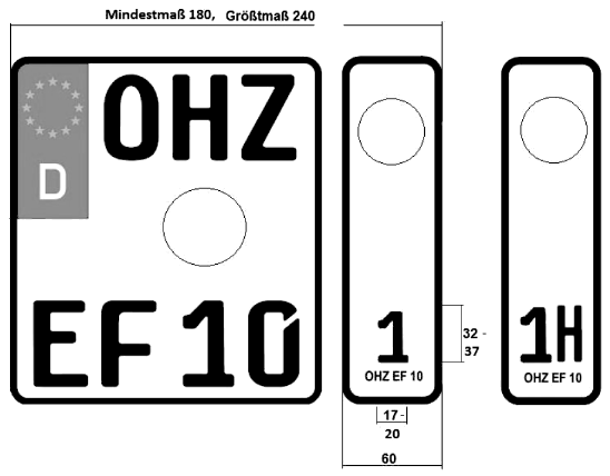 Abbildung Wechselkennzeichen Kraftradkennzeichen (BGBl. I 2012 S. 108)