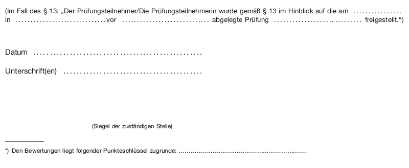 Muster Zeugnis über die Prüfung zum anerkannten Fortbildungsabschluss Geprüfter Fachwirt für Finanzberatung/Geprüfte Fachwirtin für Finanzberatung Seite 2 (BGBl. I 2012 S. 285)