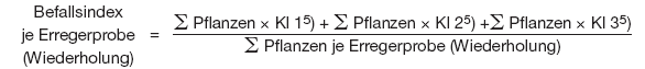 Formel Berechnung Befallsindex je Erregerprobe (BGBl. I 2012 S. 651)