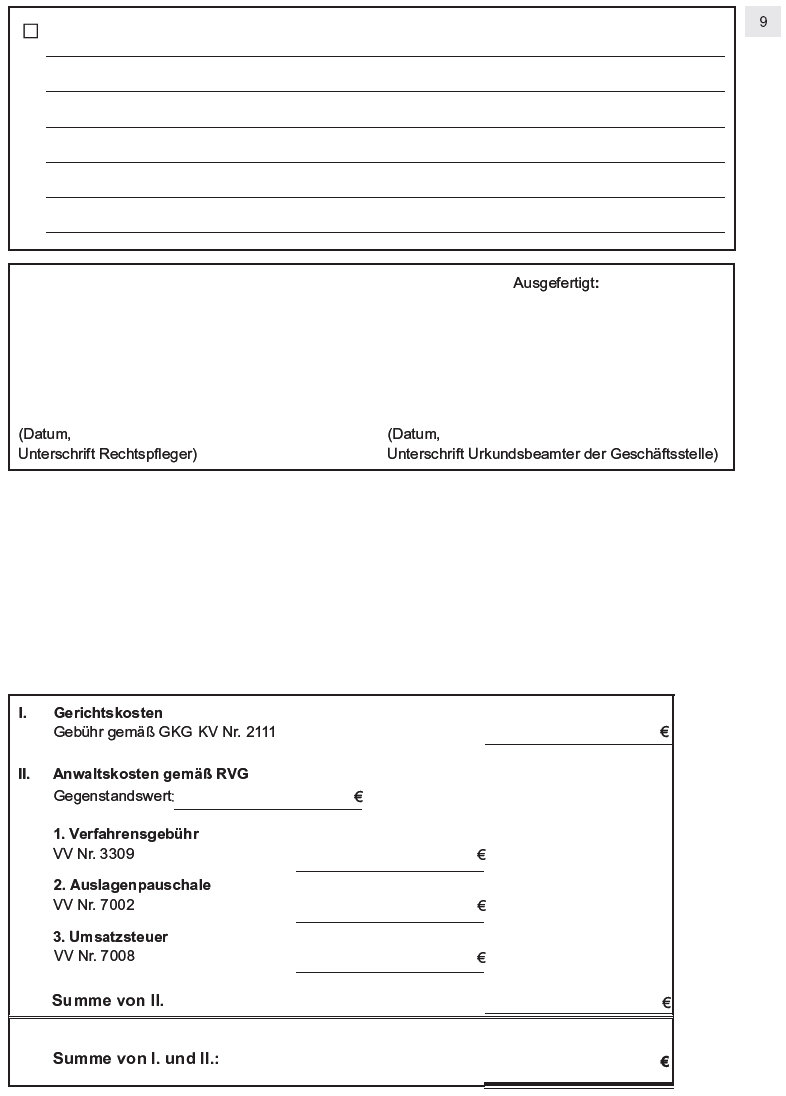 Antrag auf Erlass eines Pfändungs- und Überweisungsbeschlusses insbesondere wegen gewöhnlicher Geldforderungen, Seite 9 (BGBl. I 2012 S. 1836)