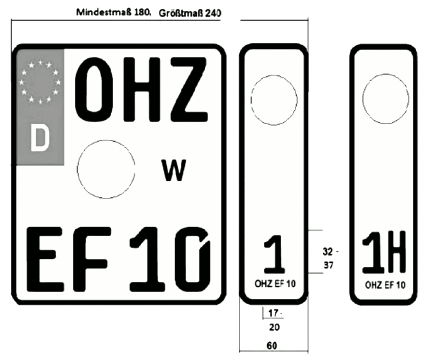 Abbildung Kraftradwechselkennzeichen (BGBl. 2012 I S. 2239)