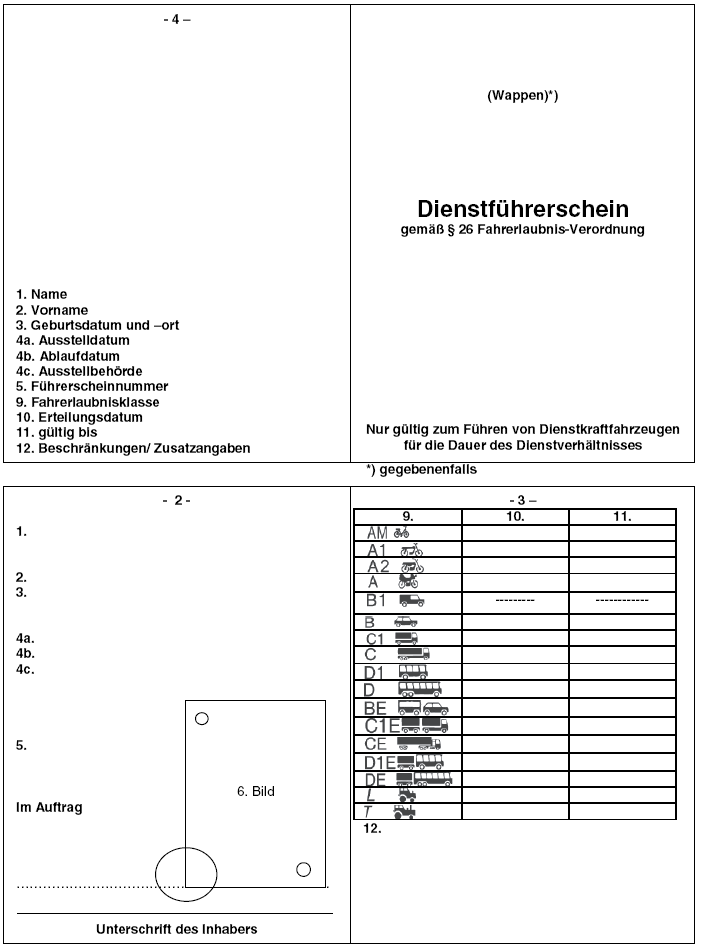 Muster des Dienstführerscheins der Bundespolizei und der Polizei (BGBl. I 2013 S. 59)