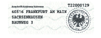 Muster des Aufklebers zur Anschriftenänderung des Personalausweises in der Ausgabeform ab 1. November 2010 (BGBl. 2013 I S. 341)