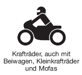 Krafträder, auch mit Beiwagen, Kleinkrafträder und Mofas (BGBl. I 2013 S. 382)