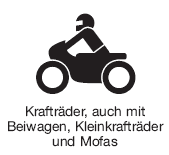 Krafträder, auch mit Beiwagen, Kleinkrafträder und Mofas (BGBl. I 2013 S. 382)