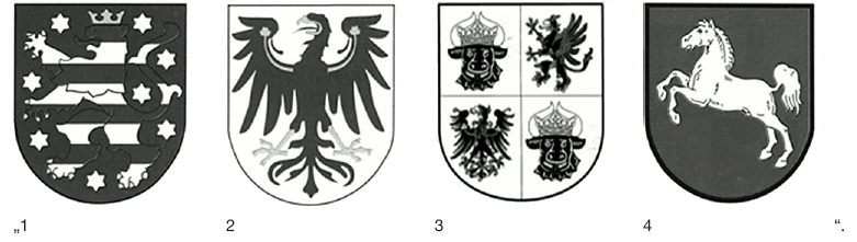 Abbildung verschiedener Wappen (BGBl. I 2013 S. 590)