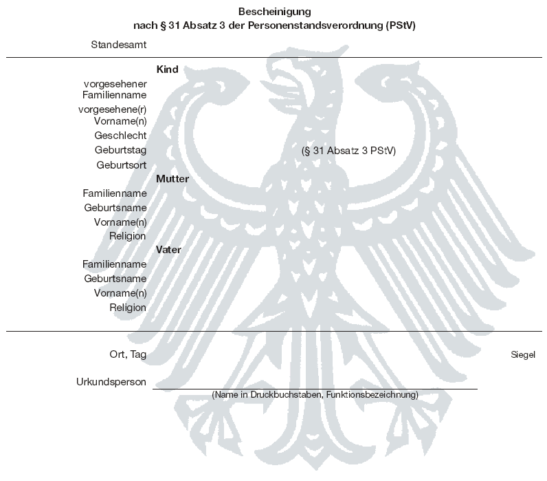 Bescheinigung (BGBl. I 2013 S. 1158)