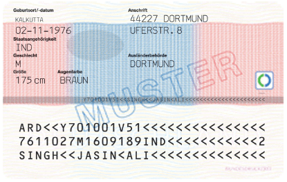 Muster Aufenthaltstitel Daueraufenthalt-EU Rückseite (BGBl. 2013 I S. 3491)