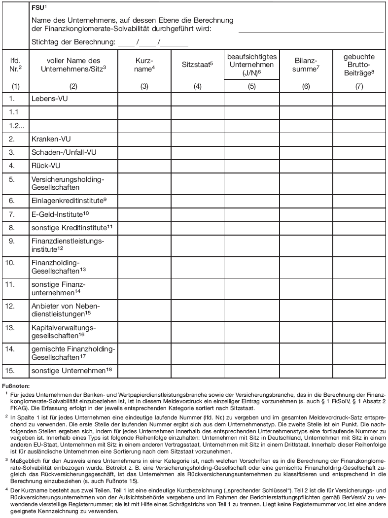 Meldevordruck - Unternehmen (FSU) - (BGBl. I 2013 S. 3696)