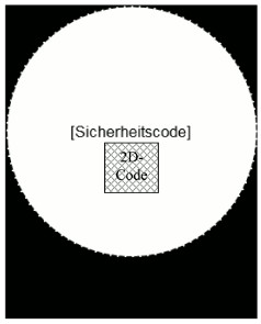 Muster Stempelplakette mit sichtbarem Sicherheitscode (BGBl. 2013 I S. 3777)