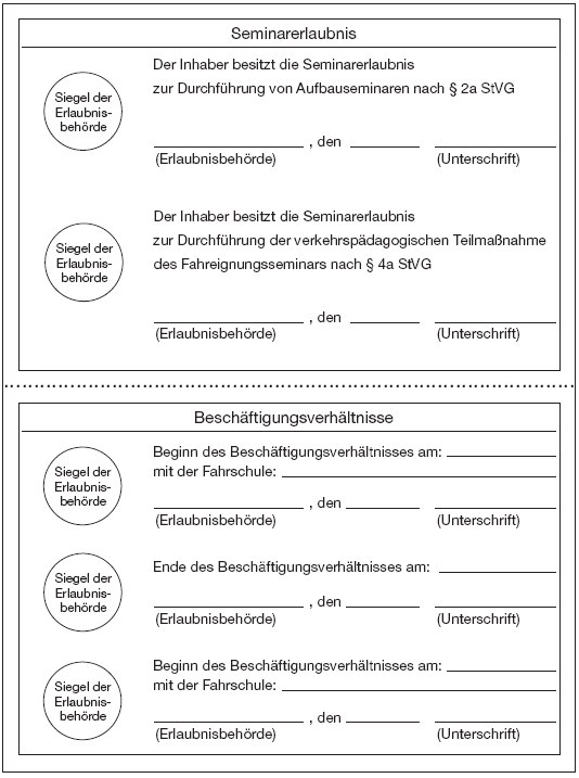 Muster des Fahrlehrerscheins, Seite 2 (BGBl. 2013 I S. 3940)