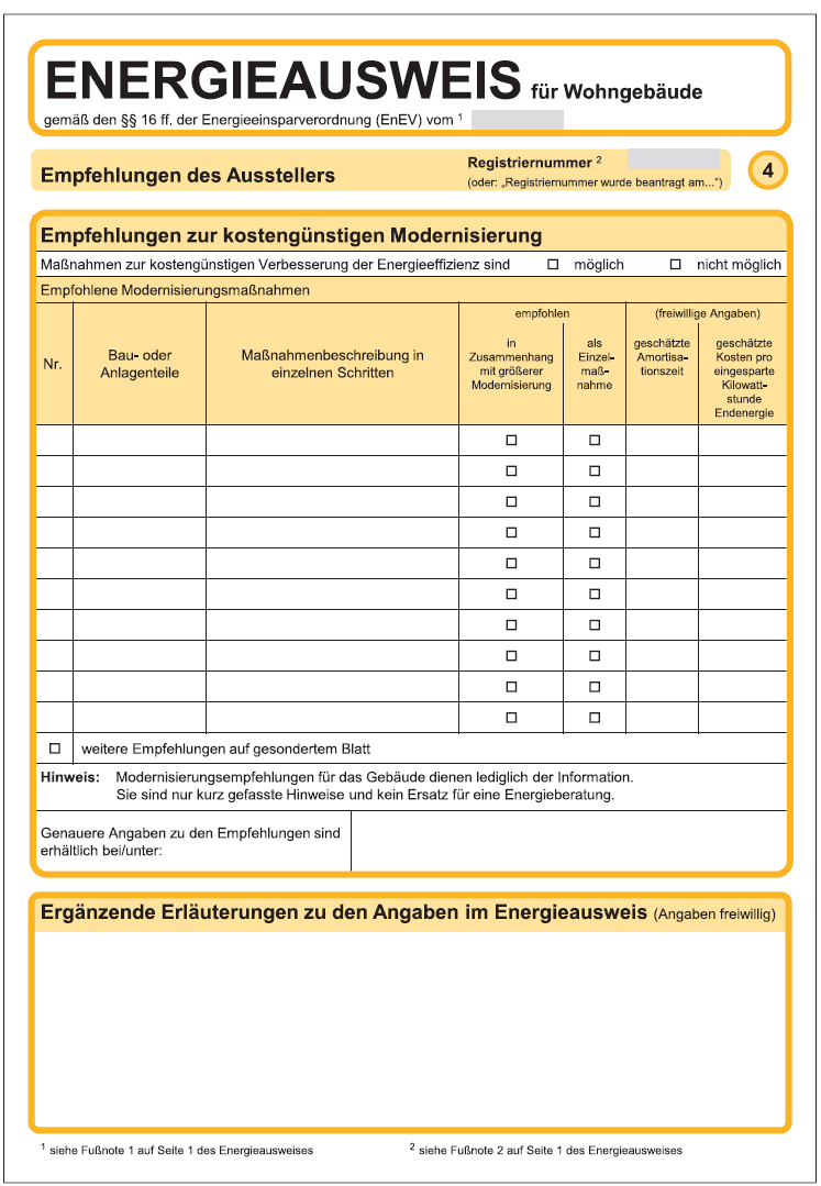 Muster Energieausweis Wohngebäude 2014 Seite 4 (BGBl. I 2013 S. 3980)