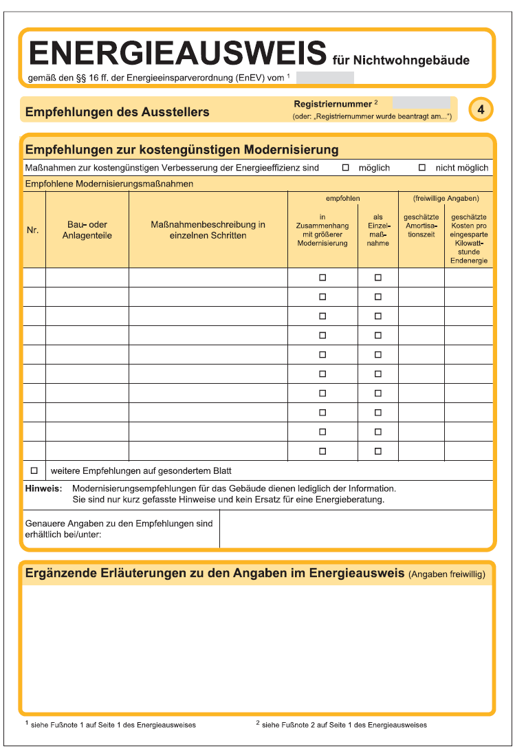 Muster Energieausweis Nichtwohngebäude 2014 Seite 4 (BGBl. I 2013 S. 3985)