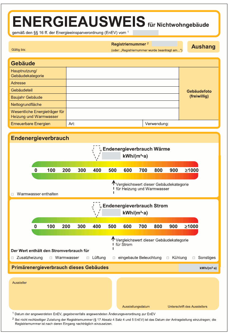 Anlage 9 Enev Zu 16 Muster Aushang Energieausweis Auf Der Grundlage Des Energieverbrauchs