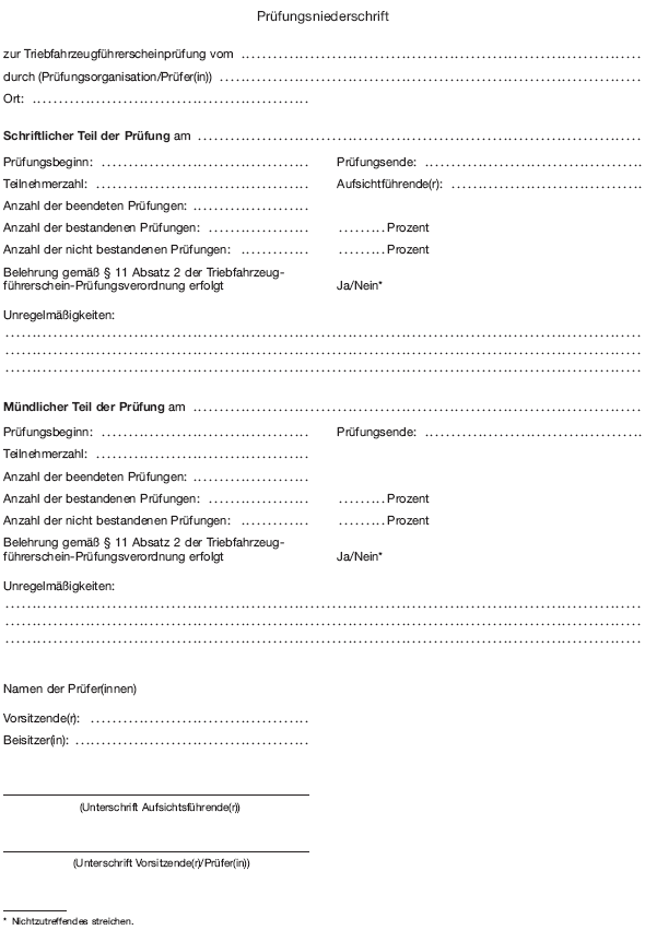 Prüfungsniederschrift (BGBl. I 2013 S. 4013)