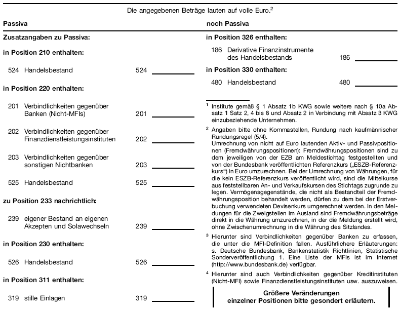 Anlage QV 2 - Vermögensstatus - Angaben zu den Passiva - Seite 2 (BGBl. 2013 I S. 4230)