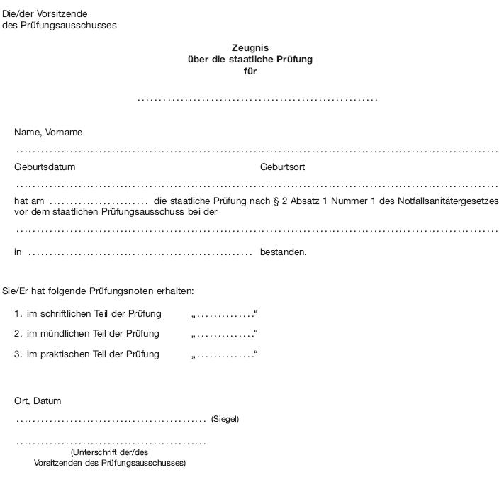 Zeugnis über die staatliche Prüfung (BGBl. 2013 I S. 4298)