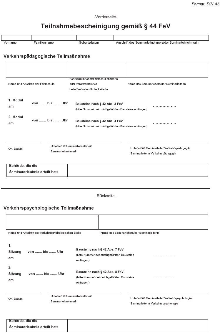 Teilnahmebescheinigung (BGBl. 2014 I S. 373)