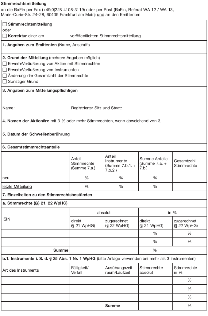 Stimmrechtsmitteilung Seite 1 (BGBl. 2015 I S. 2045)