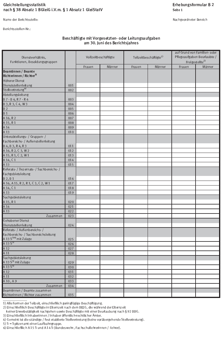 Erhebungsformular B 2, Seite 1 (BGBl. 2015 I S. 2287)