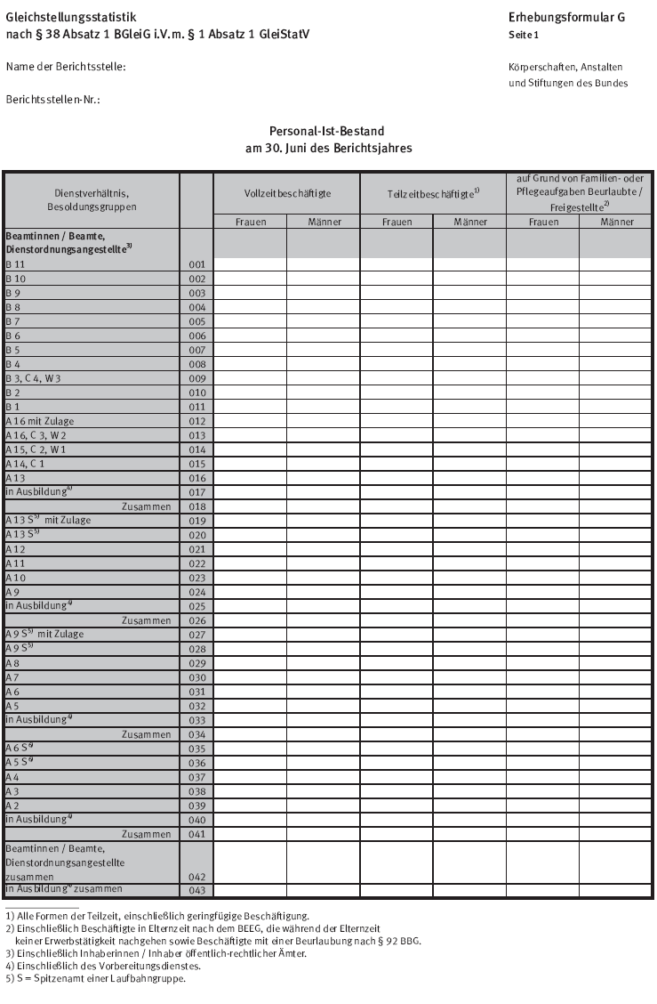 Erhebungsformular G, Seite 1 (BGBl. 2015 I S. 2300)
