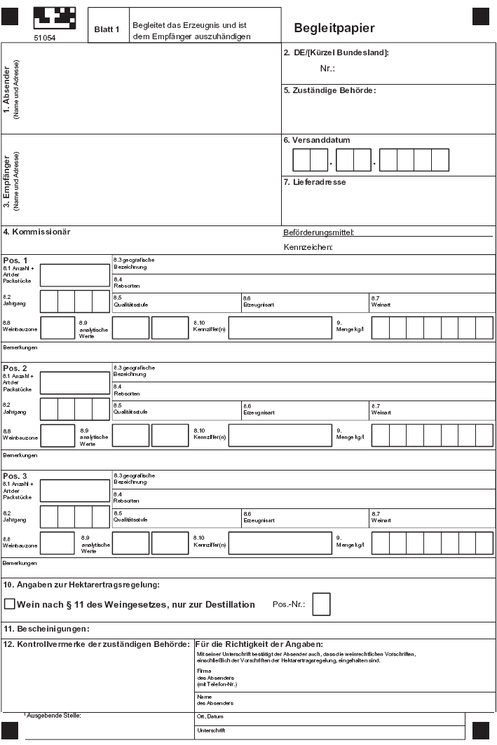 Muster für ein Begleitpapier (BGBl. 2016 I S. 4)