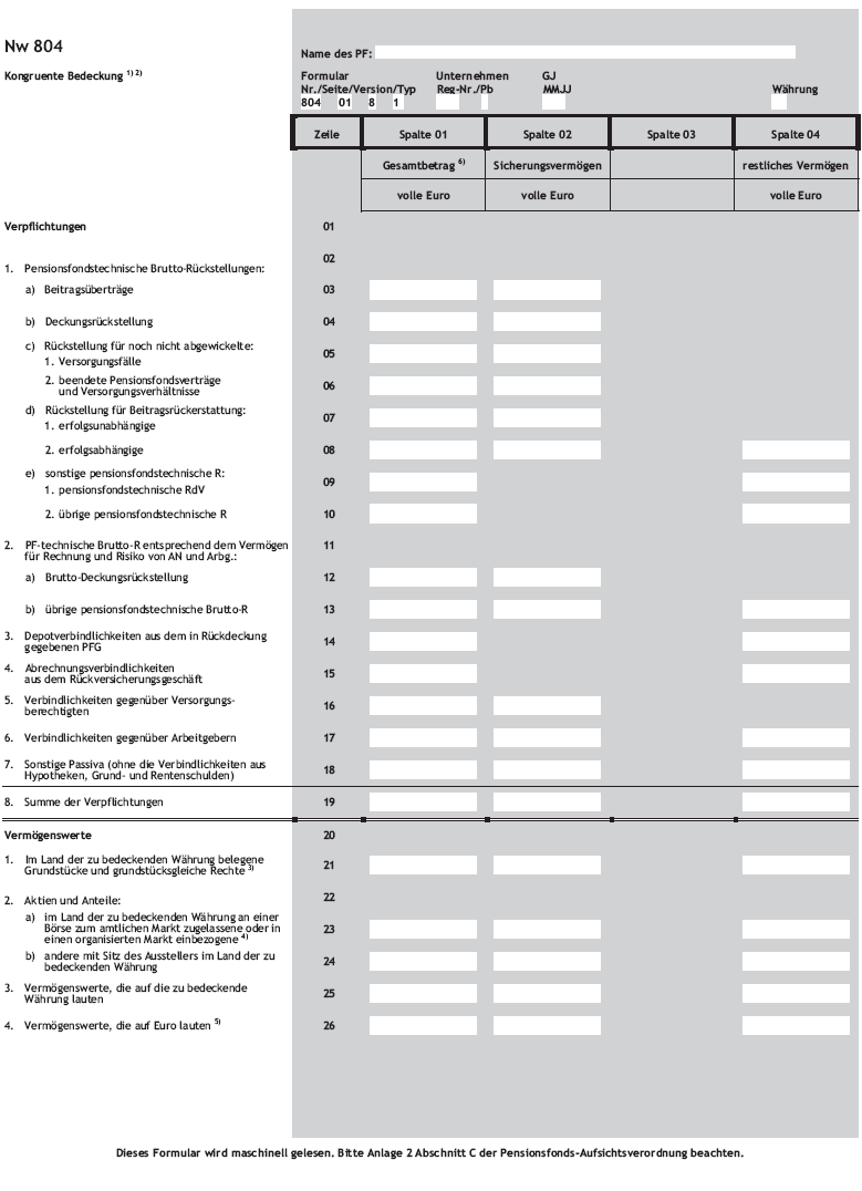 Formblätter und Nachweisungen Nw 804 Seite 1 (BGBl. 2016 I S. 881)