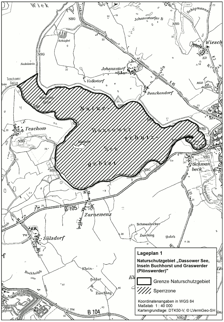 Lageplan 1 Dassower See, Inseln Buchhorst und Graswerder (Plönswerder) (BGBl. 2016 I S. 2182)