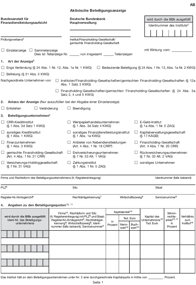 Anzeige AB Aktivische Beteiligungsanzeige, Seite 1 (BGBl. 2016 I S. 2809)